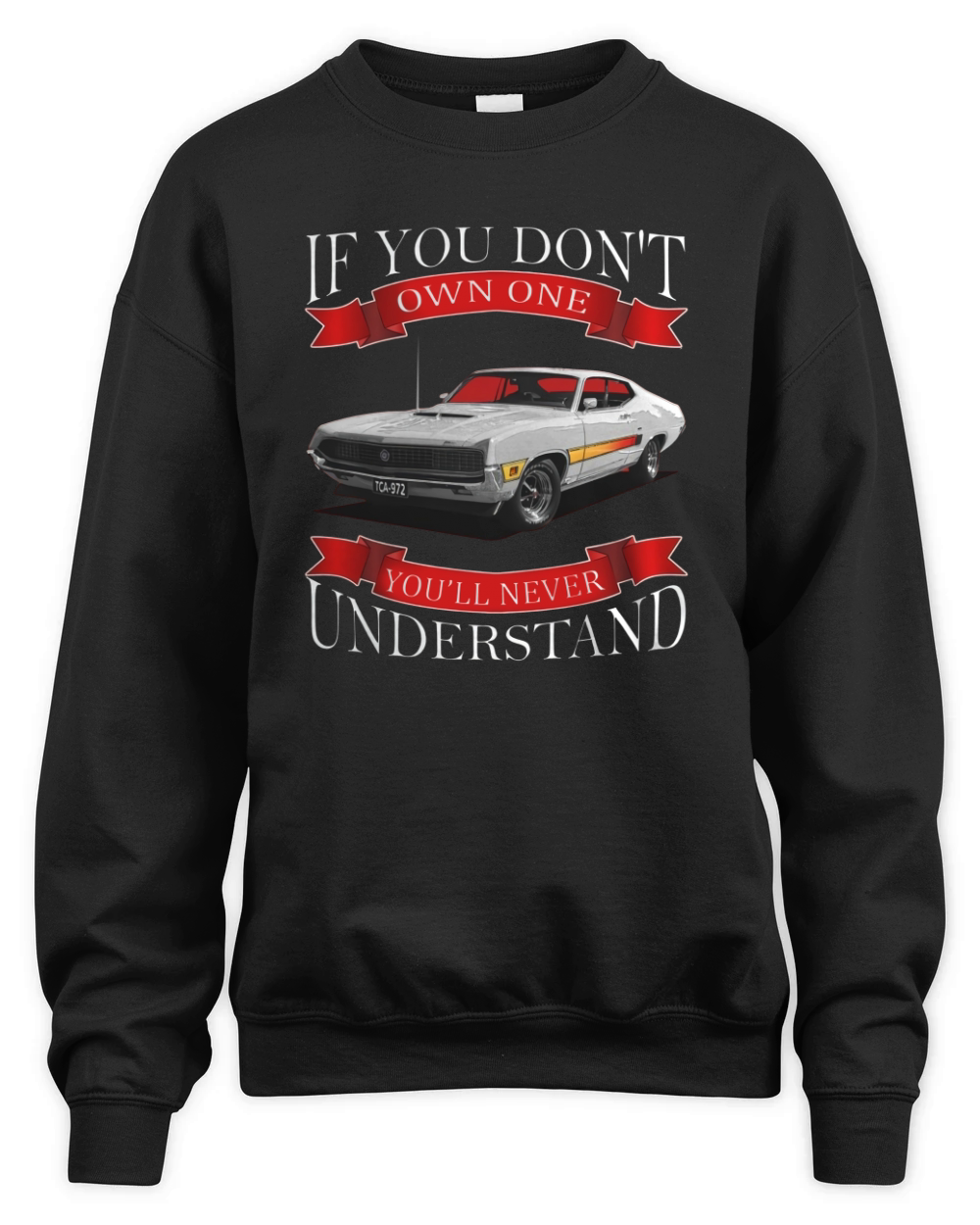 1970 Ford Torino GT Back Side Unisex Premium Crewneck Sweatshirt