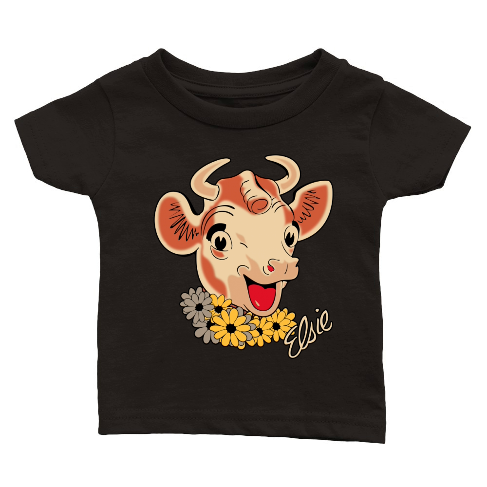 Elsie The Cow - Unisex Long Sleeve Classic Baby Crewneck T-shirt