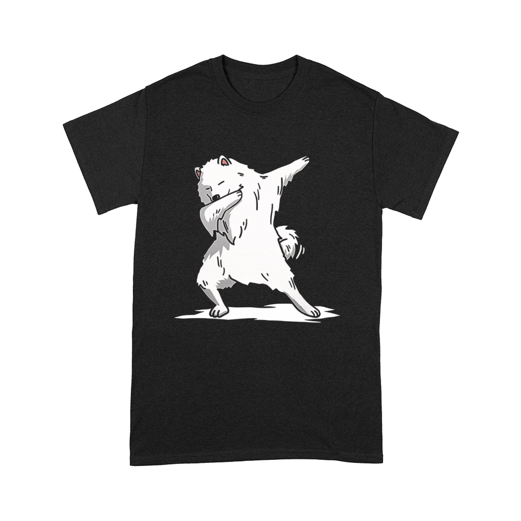 T-shirt de chien de Samoyède de tamponnage mignon Chemise de cadeau de danse de Dab drôle Comfort T-shirt