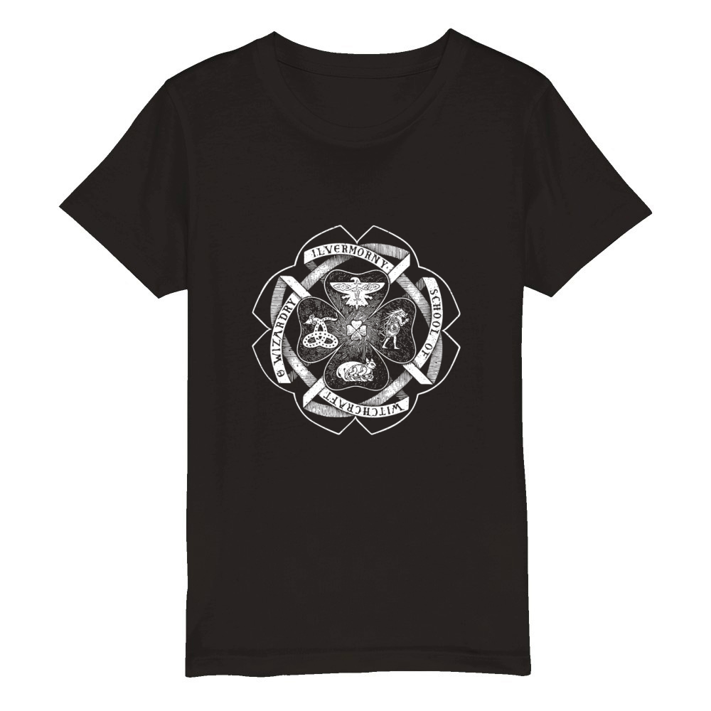 Ilvermorny School of Witchcraft and Wizardry Crest T-Shirt Organic Kids Crewneck T-shirt