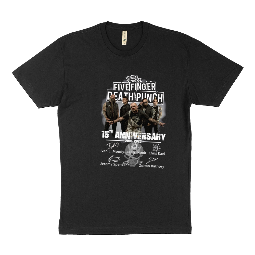 Five Finger Death Punch 15th anniversary signature shirt Sustainable T-Shirt