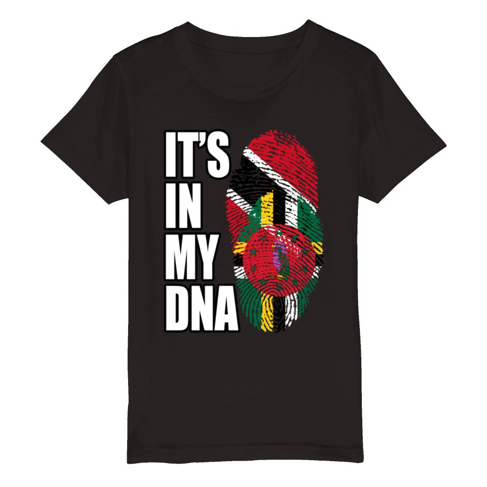 Dominican And Trinidad Tobago Mix Heritage DNA Fla Organic Kids Crewneck T-shirt