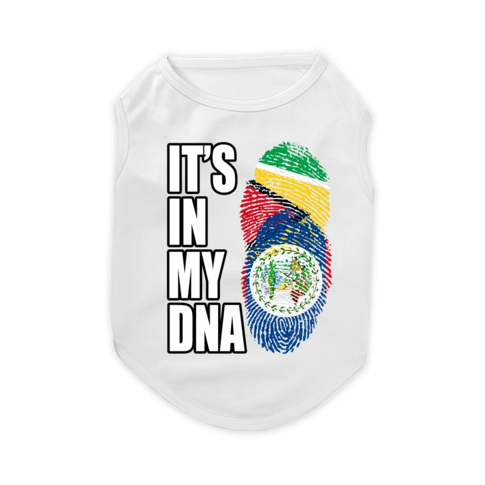 Guyanese And Belizean Mix Heritage DNA Flag Pet T-Shirt