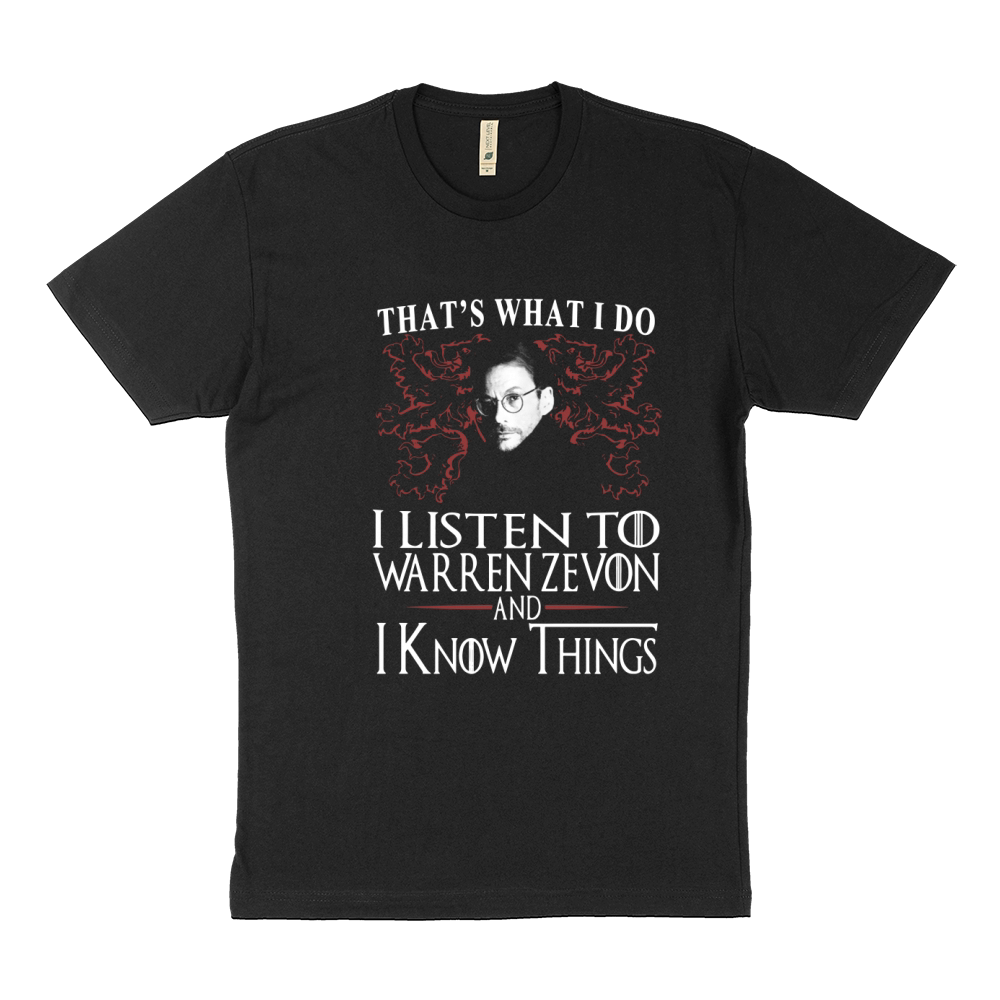 Warren Zevon I KNOW THINGS Sustainable T-Shirt