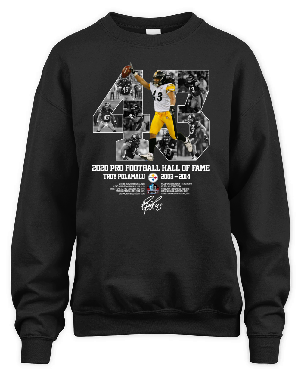 Troy Polamalu Pittsburgh Steelers Pro Football Hall Of Fame T