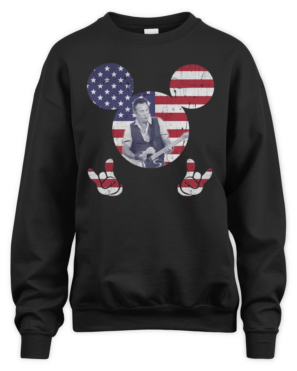 Bruce Springsteen - Ladies V-Neck Unisex Premium Crewneck Sweatshirt