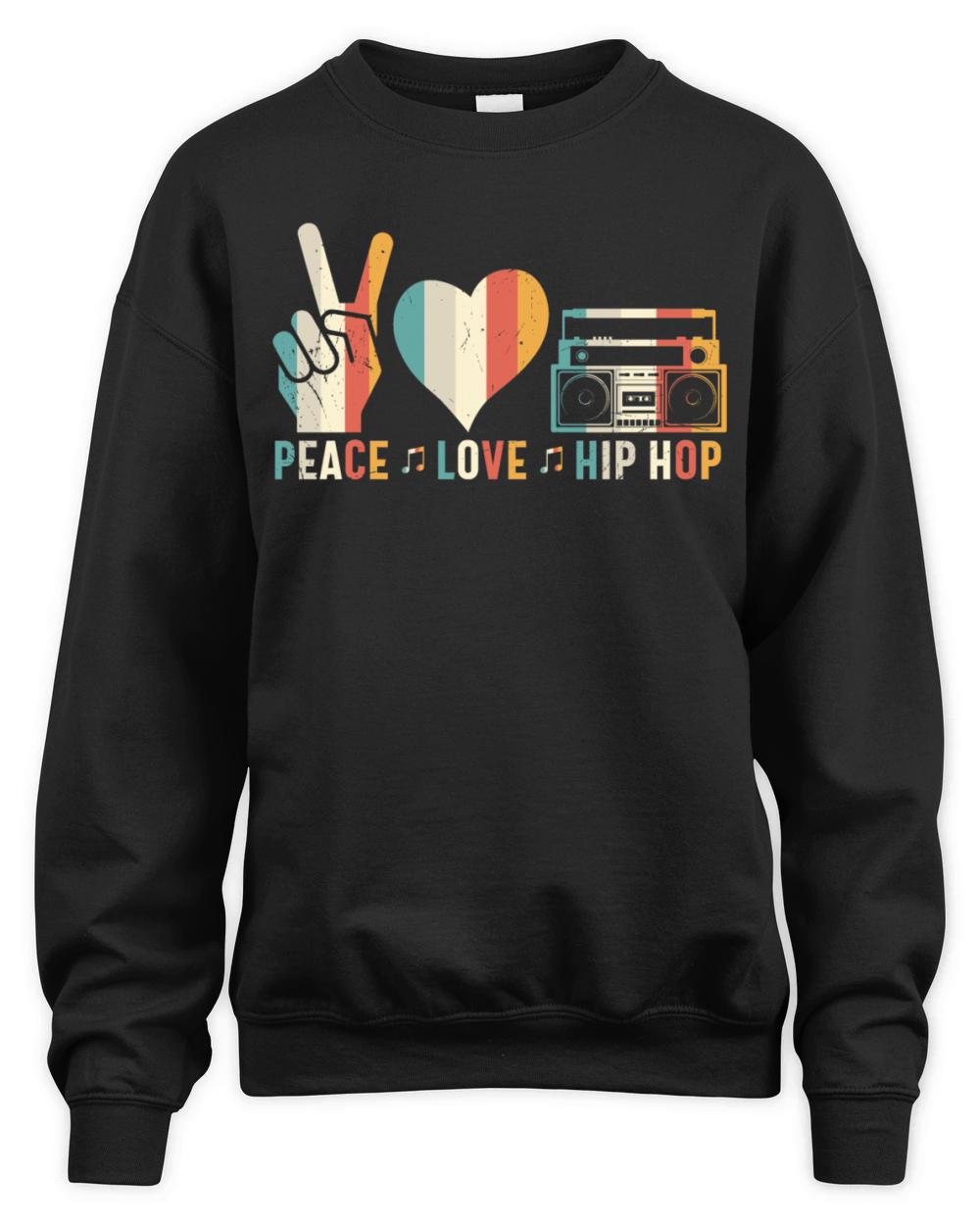 Peace Love Hip Hop Retro Unisex Premium Crewneck Sweatshirt