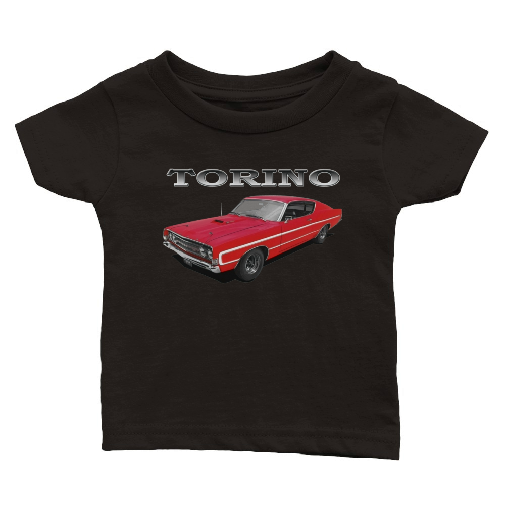 1969 Ford Torino GT Front Red Classic Baby Crewneck T-shirt
