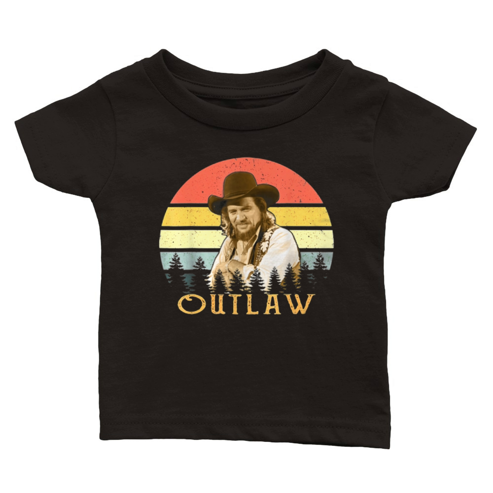 Waylon Jennings Outlaw Classic Baby Crewneck T-shirt