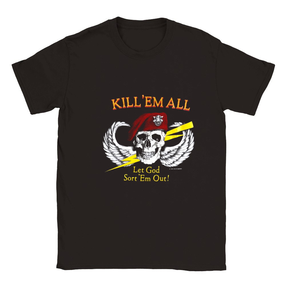 1986 Kill Em All Let God Sort Em Out Classic Kids Crewneck T-shirt