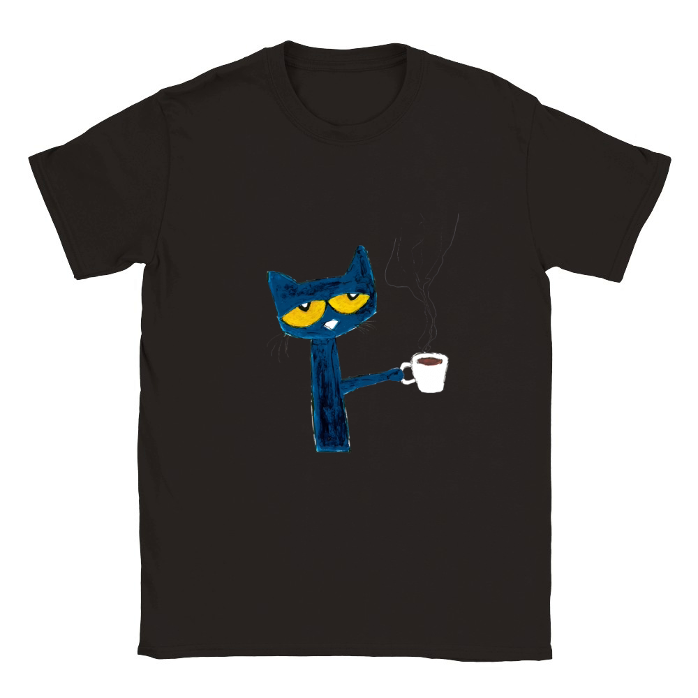 Pete the Cat with Coffee Classic Kids Crewneck T-shirt