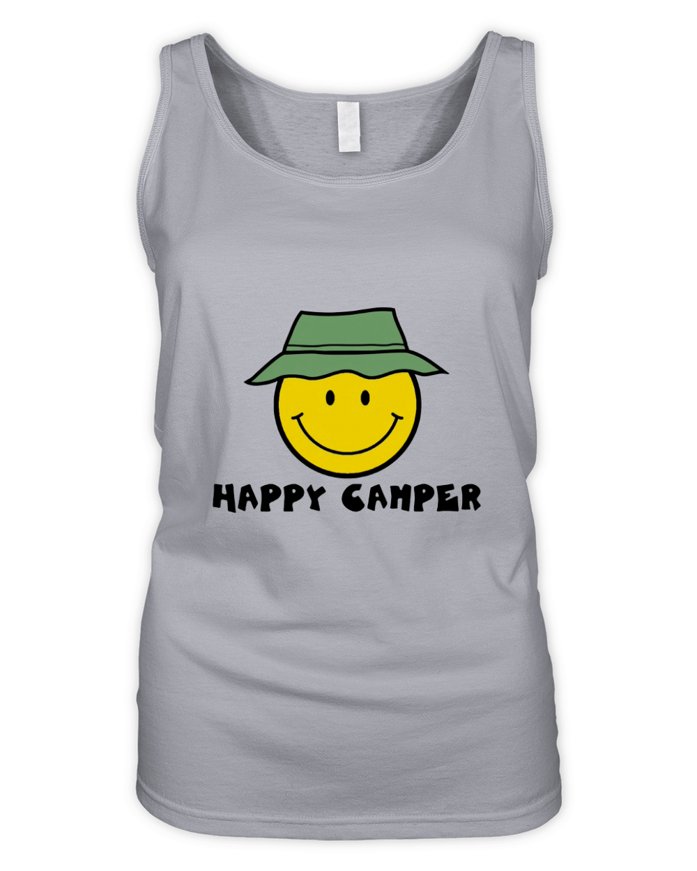 Happy Camper Camping Smiley Face Organic Women's Tank Top