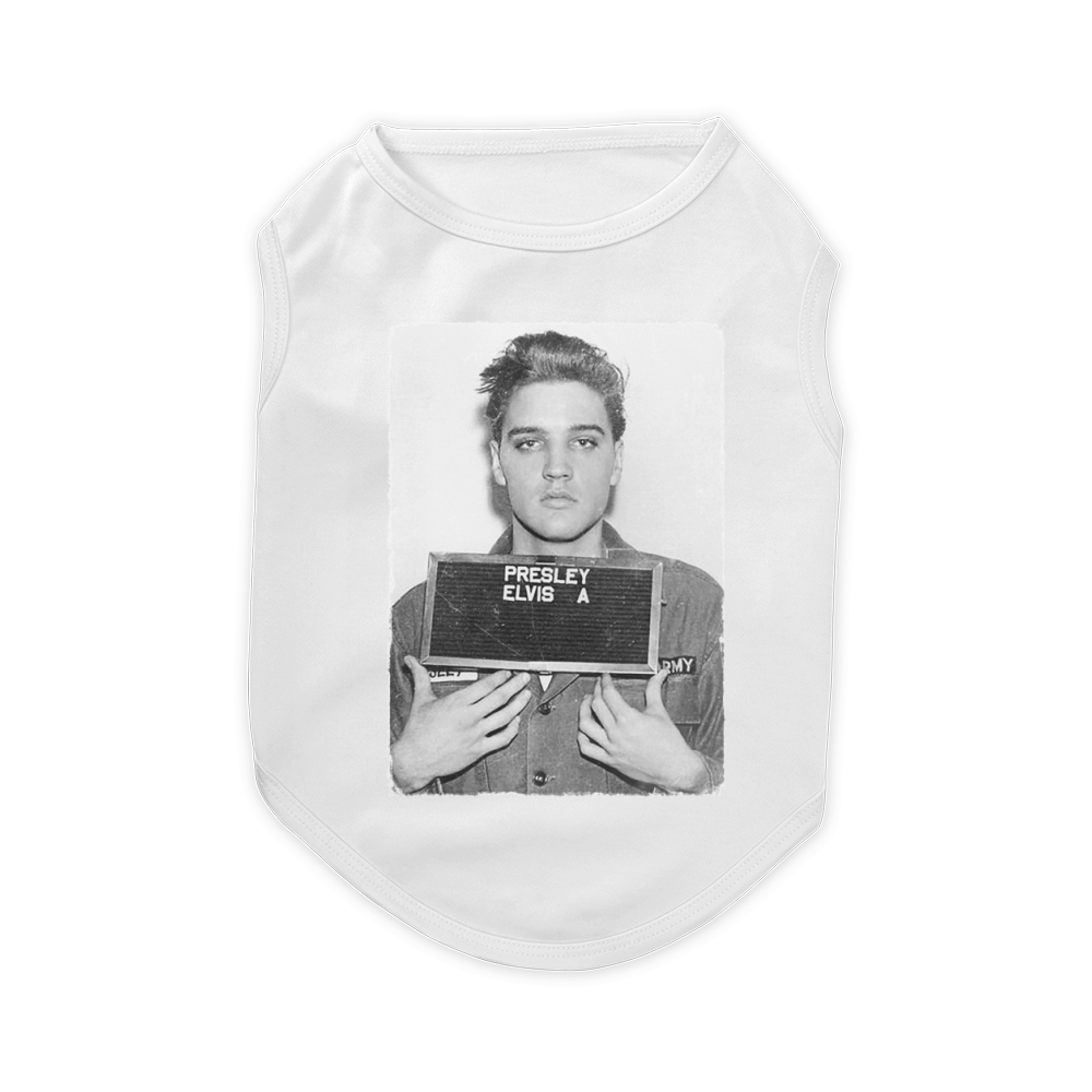 Elvis Presley Army Mug Shot Pet T-Shirt