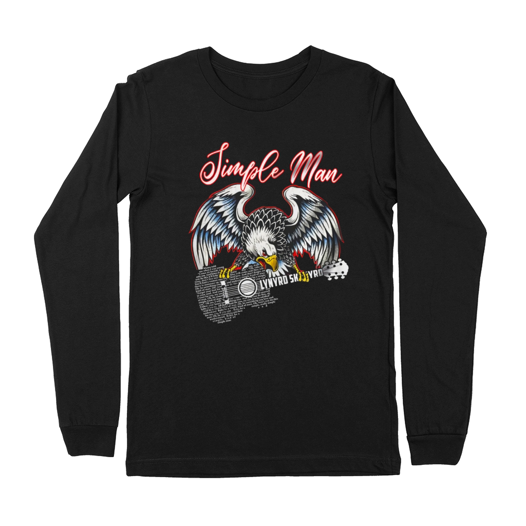 Simple Man lyrics Lynyrd Skynyrd Eagle guitar shirt Premium Long Sleeve