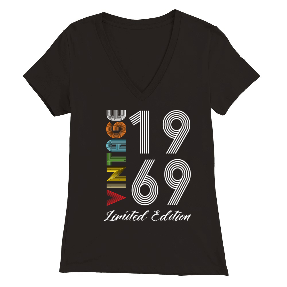 Vintage 1969 Vintage Birthday Retro Vintage Premium Womens V-Neck T-shirt