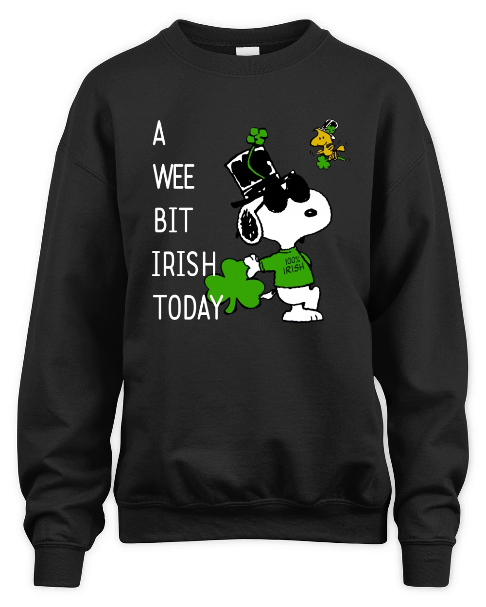 Snoopy A Wee Bit Irish Today Shamrock St. Patrick’s Day shirt Unisex Premium Crewneck Sweatshirt