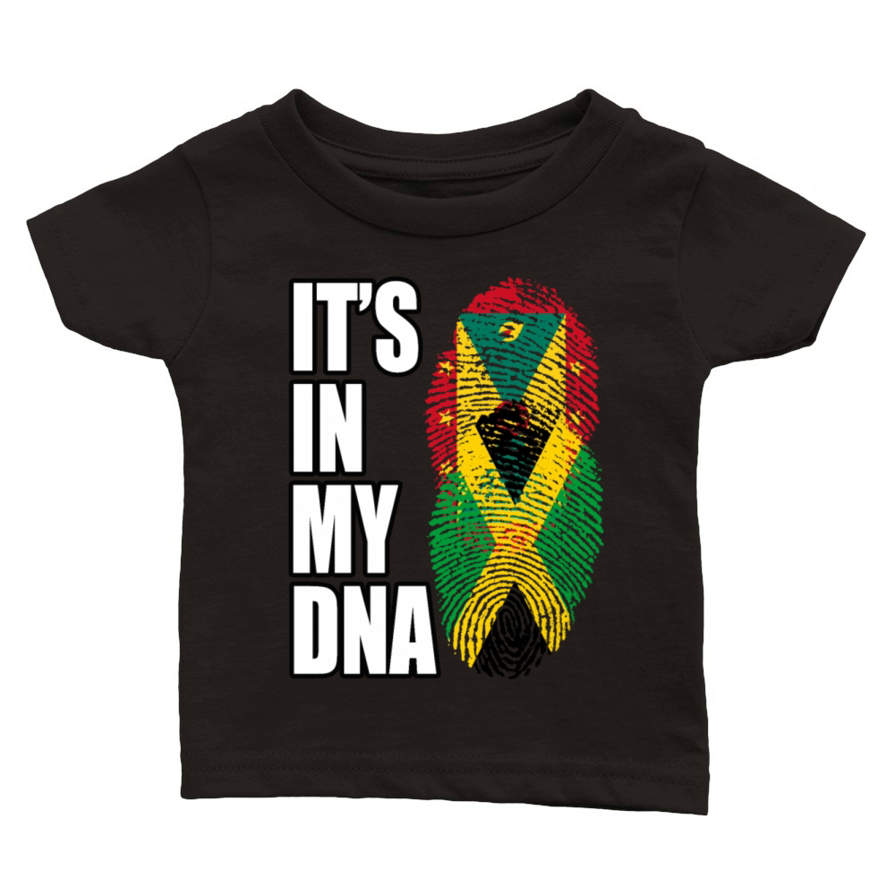 Grenadian And Jamaican Mix Heritage DNA Flag Classic Baby Crewneck T-shirt