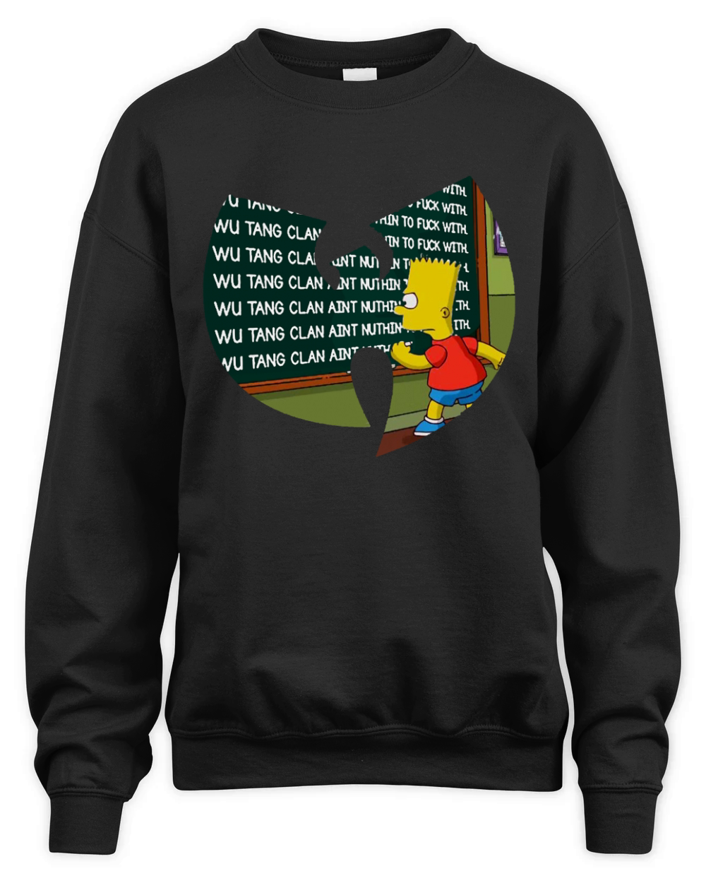 Bart Simpsons writing Wu Tang Clan shirt Unisex Premium Crewneck Sweatshirt
