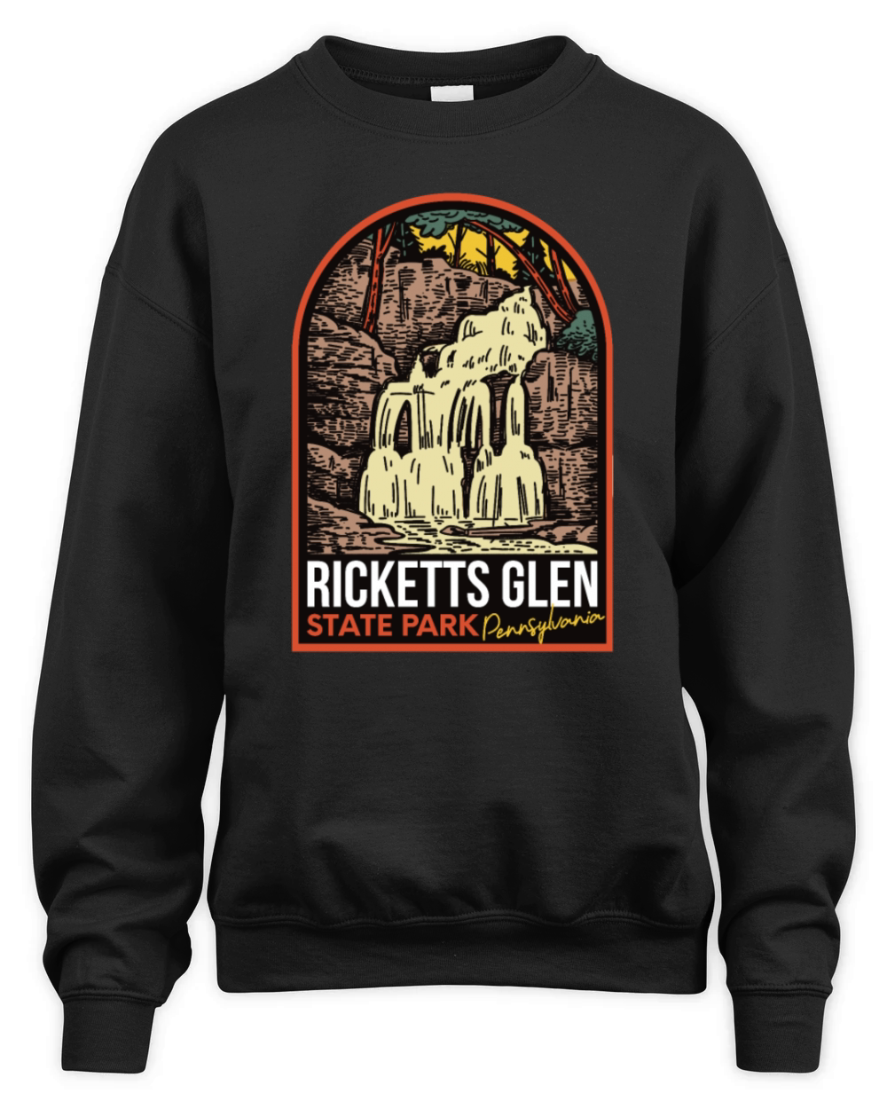 Ricketts Glen State Park Pennsylvania Vintage Unisex Premium Crewneck Sweatshirt