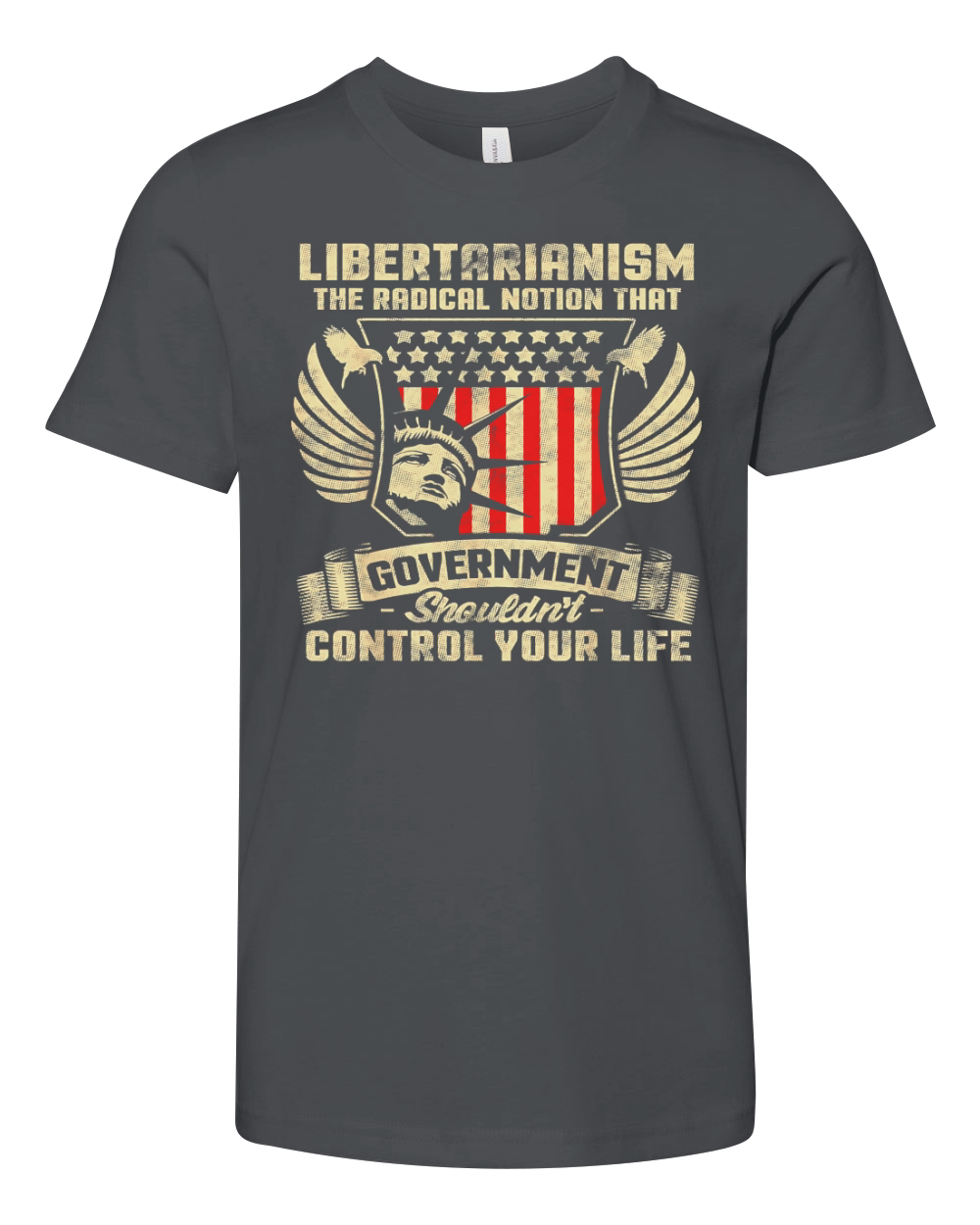 Anti Government Pro America Libertarian T Shirt Youth Unisex Jersey Tee