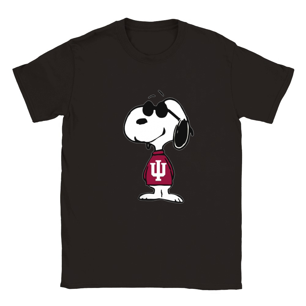 CG-snoopy-sport-football-Indiana Hoosiers Classic Kids Crewneck T-shirt