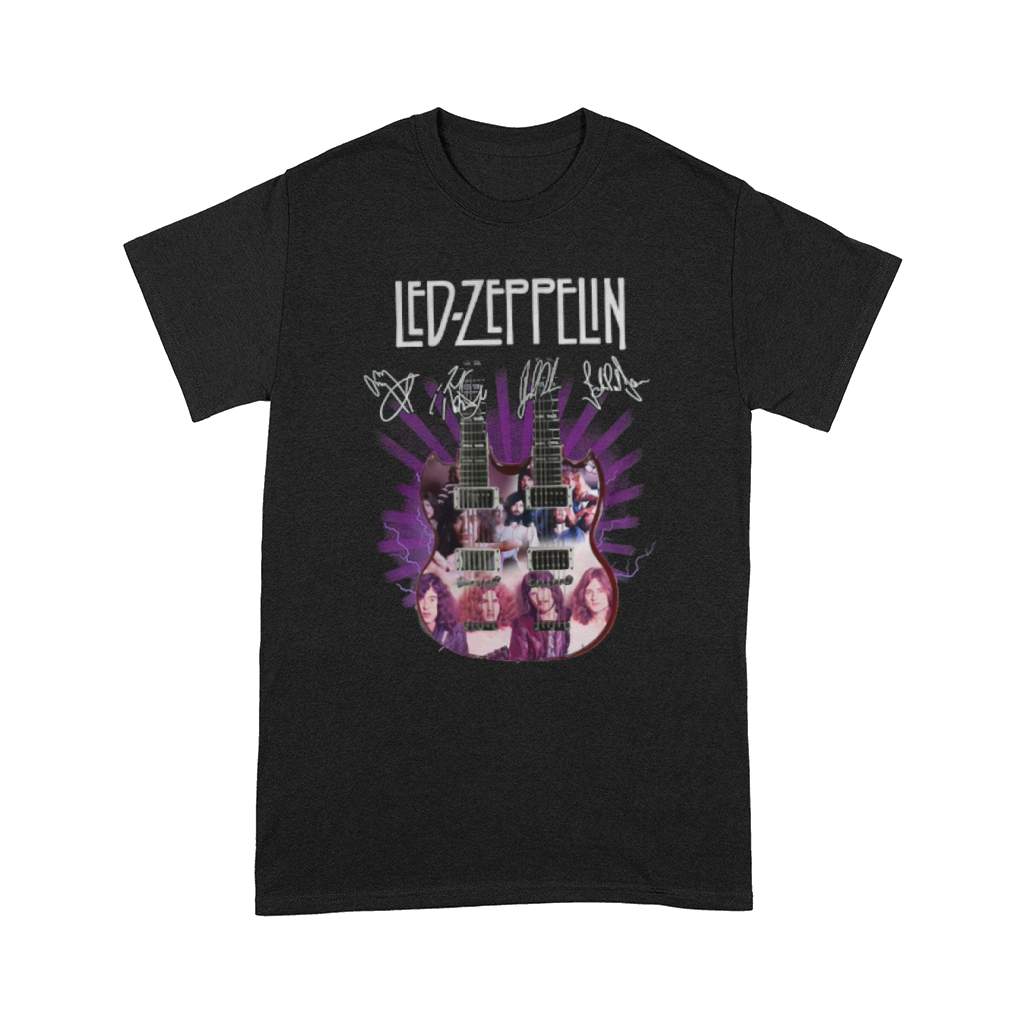 Led Zeppelin signatures two guitar shirt Comfort T-shirt