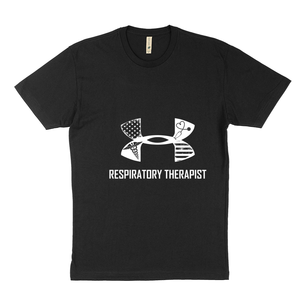 American Flag Under Armor Respiratory Therapist Sustainable T-Shirt