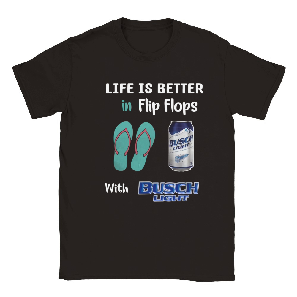Life is better in Flip flops with Busch Light Classic Kids Crewneck T-shirt