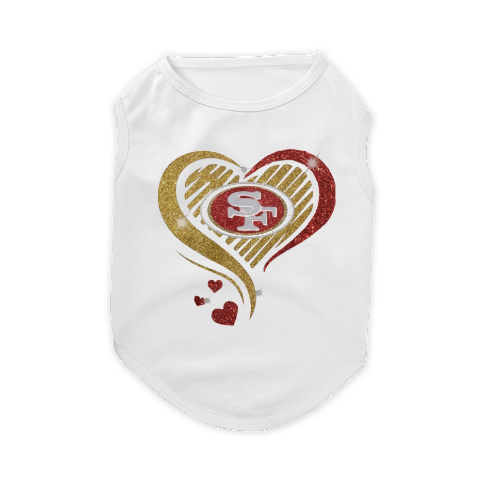 San Francisco 49er Heart Diamond shirt Pet T-Shirt