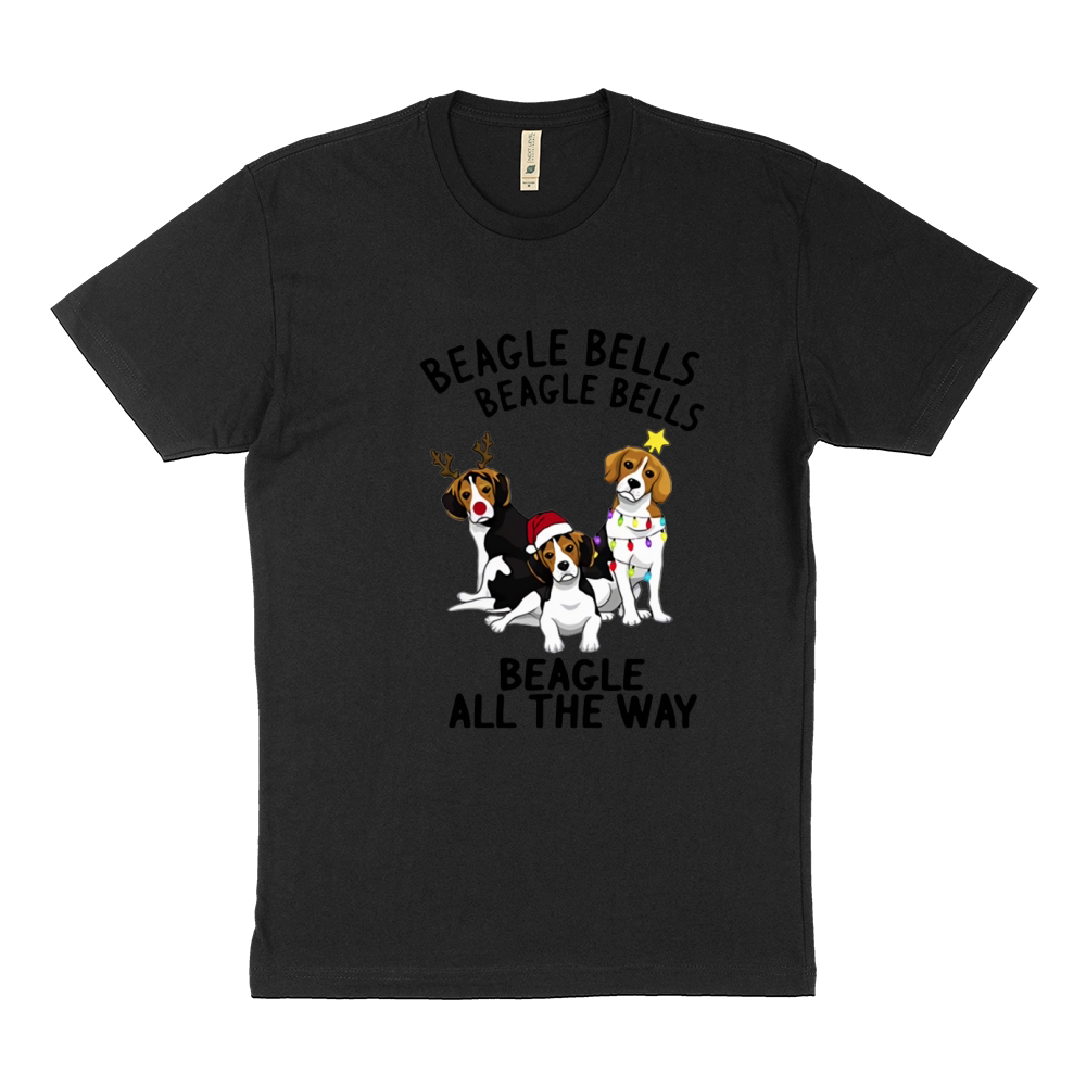 Beagle Bells Beagle Bells Beagle All The Way Merry Christmas shirt Sustainable T-Shirt