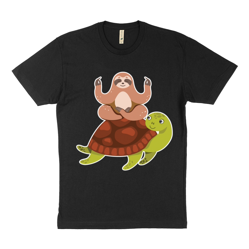 Sloth Riding Turtle Lazy Sloth Turtle Sustainable T-Shirt