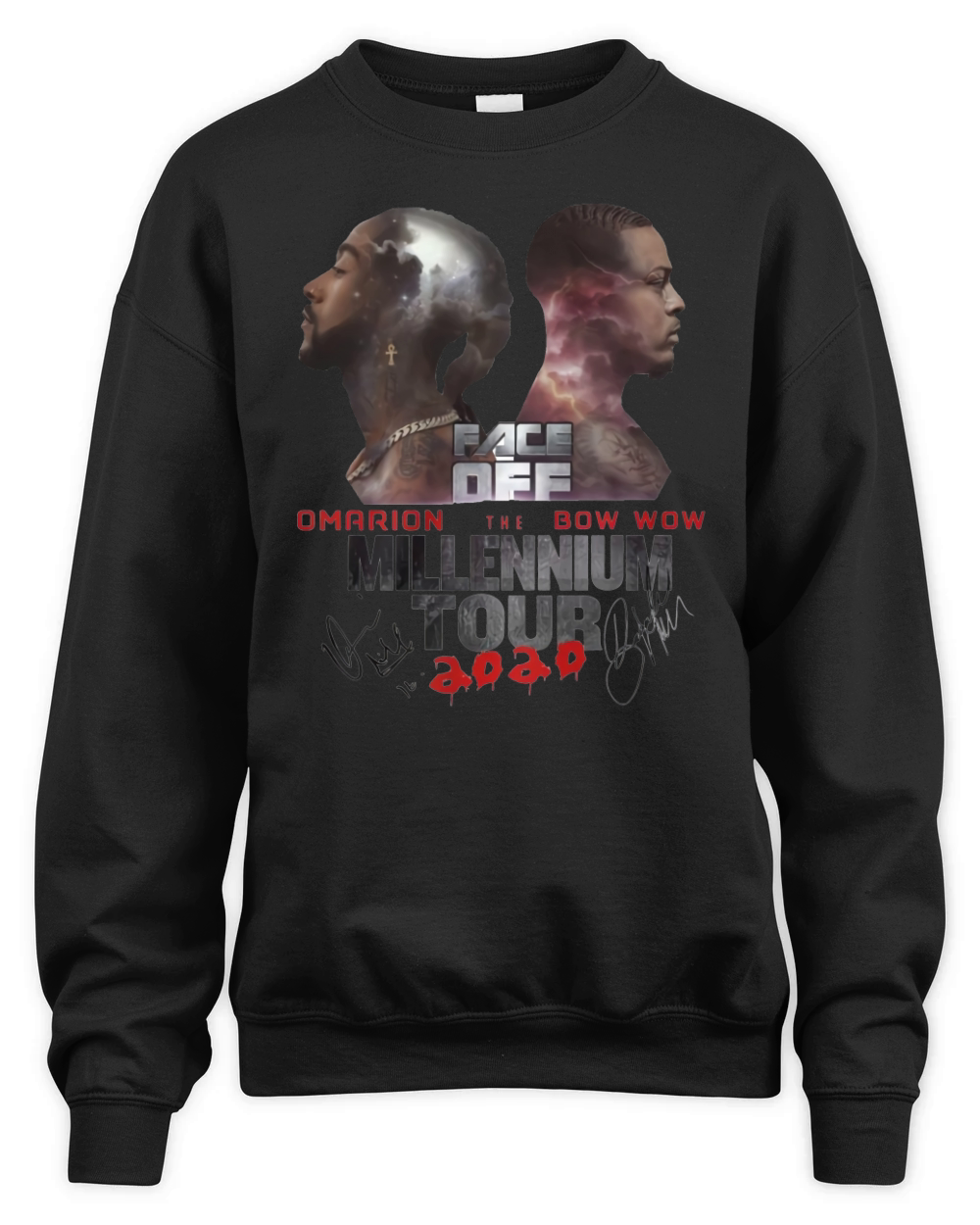 Face Dee Omarion Bow Wow The Millennium Tour Signatures shirt Unisex Premium Crewneck Sweatshirt