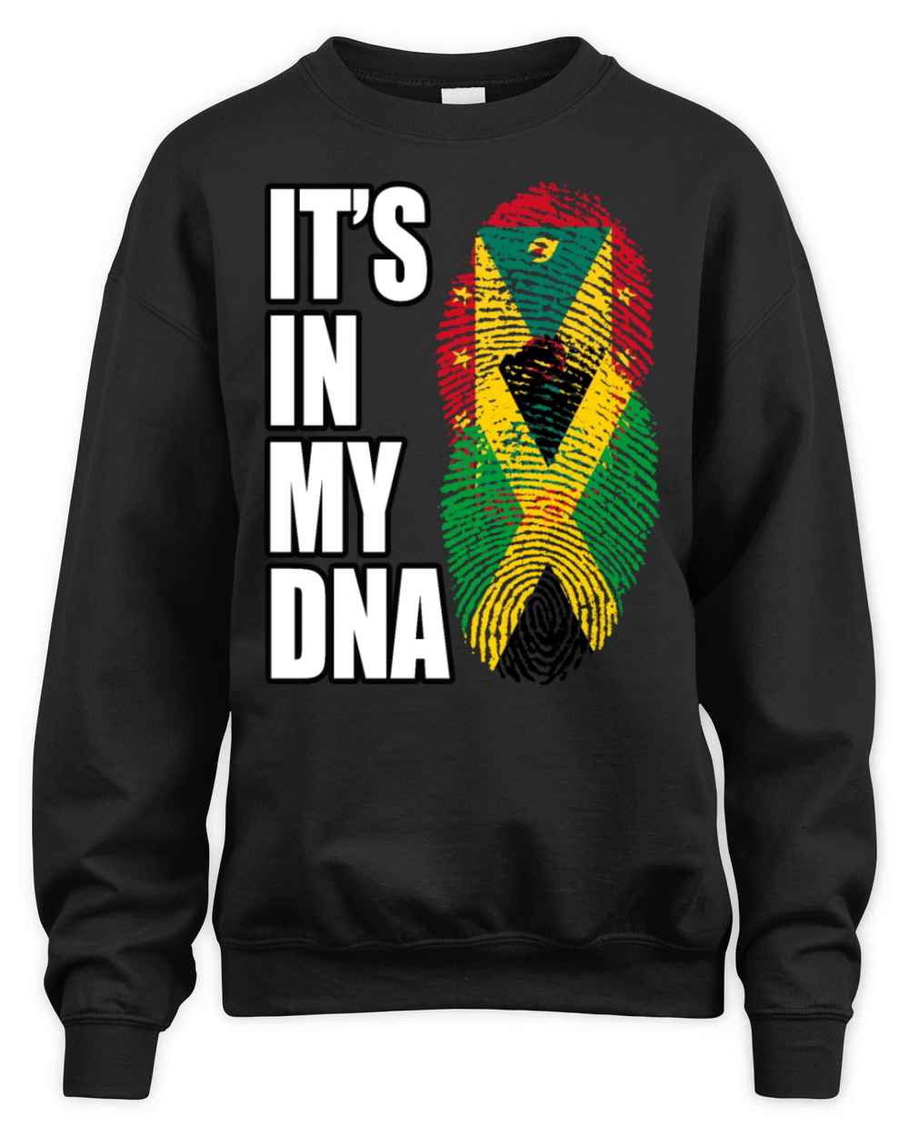 Grenadian And Jamaican Mix Heritage DNA Flag Unisex Premium Crewneck Sweatshirt