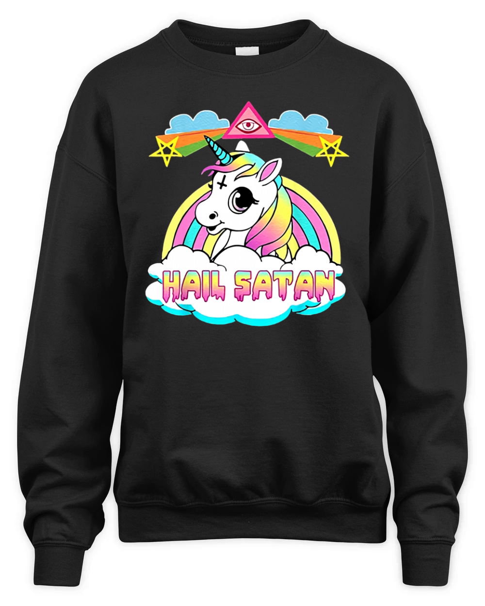 Hail Satan Unicorn Unisex Premium Crewneck Sweatshirt