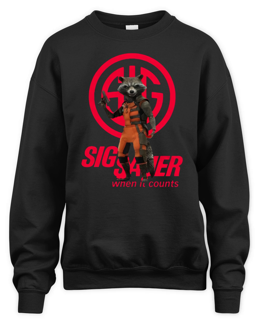 Rocket Racoon Sig Sauer When It Counts shirt Unisex Premium Crewneck Sweatshirt