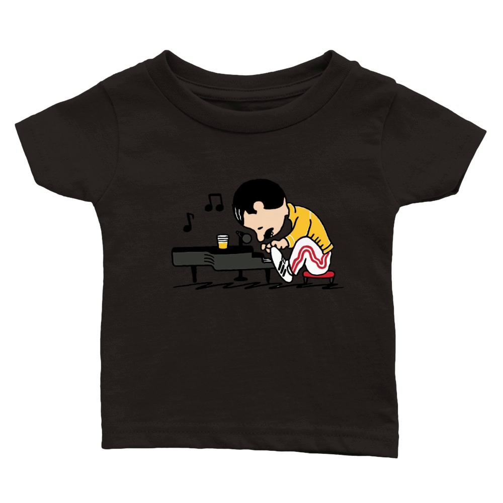 Freddie Mercury in the form of Schroeder playing piano Classic Baby Crewneck T-shirt