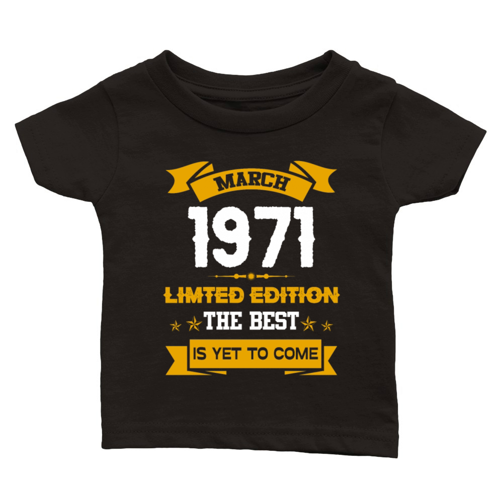 March 1971 Birthday Surprise Classic Baby Crewneck T-shirt