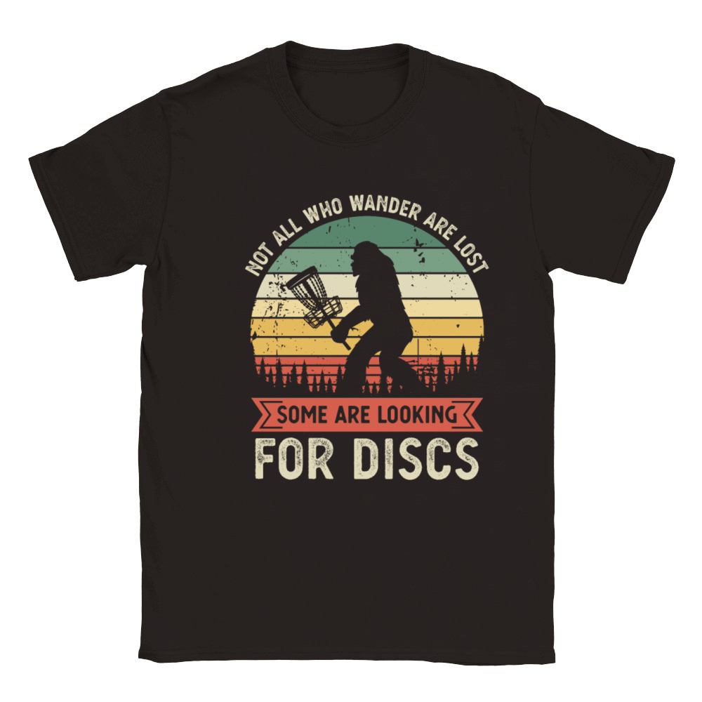 Funny Disc Golf Bigfoot Sasquash Vintage Sunset Classic Kids Crewneck T-shirt