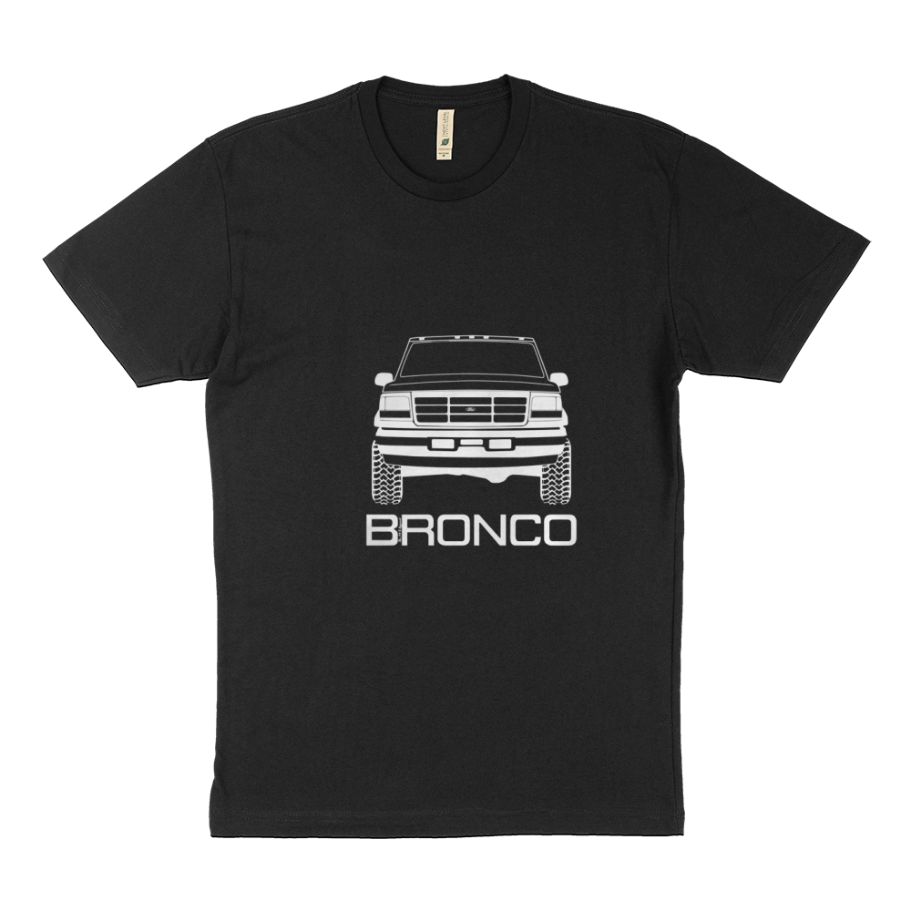 19921996 Ford Bronco Front White Print Sustainable T-Shirt