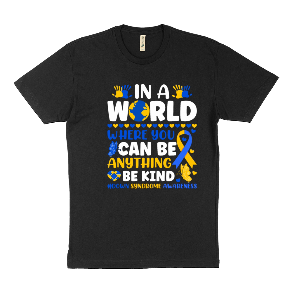 Be Kind Down Syndrome Awareness Ribbon Kindness Sustainable T-Shirt