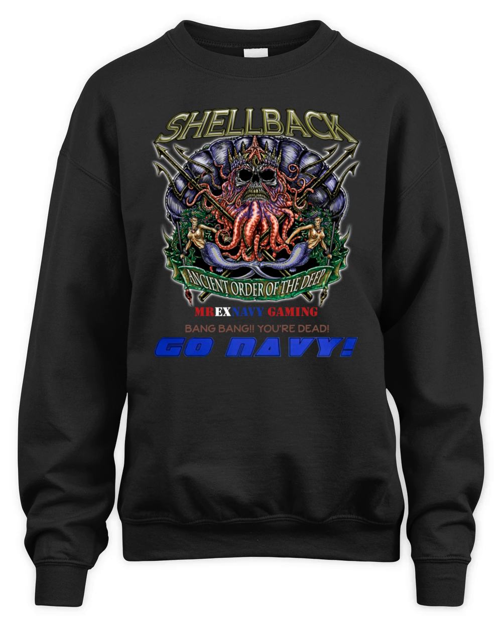 Mr Ex Navy Shellback Go Navy Unisex Premium Crewneck Sweatshirt