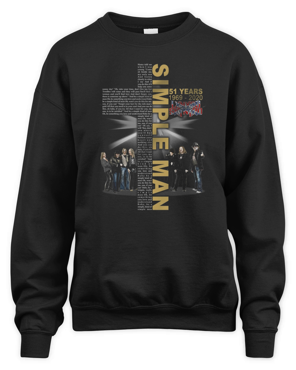 Simple Man lyric Cross 51 years 1969 2020 Lynyrd Skynyrd Unisex Premium Crewneck Sweatshirt