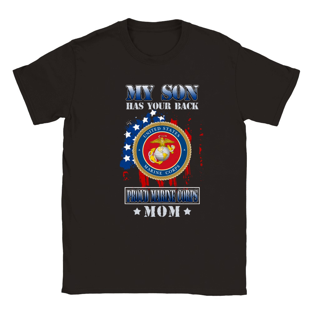Proud Marine Corps Mom My Son Has Your Back 2020 Classic Kids Crewneck T-shirt