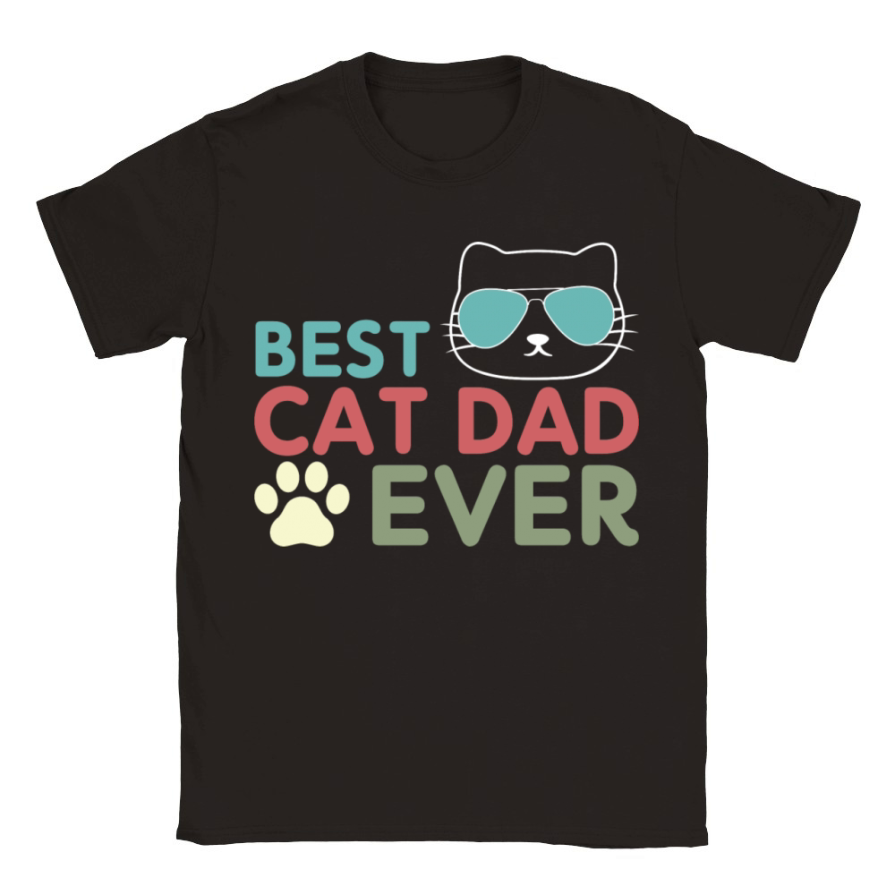 Vintage Best Cat Dad Ever Cat Daddy Gift Classic Kids Crewneck T-shirt