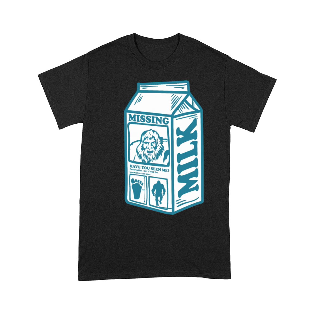 Funny Vintage Missing Bigfoot Carton Milk Comfort T-shirt