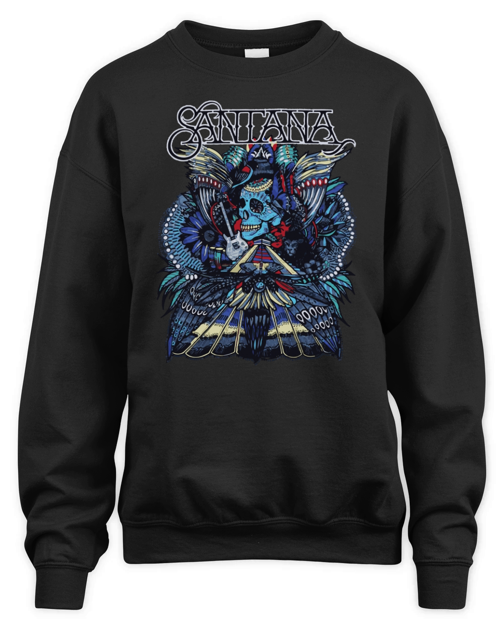 Carlos Santana Folk Skull Unisex Premium Crewneck Sweatshirt