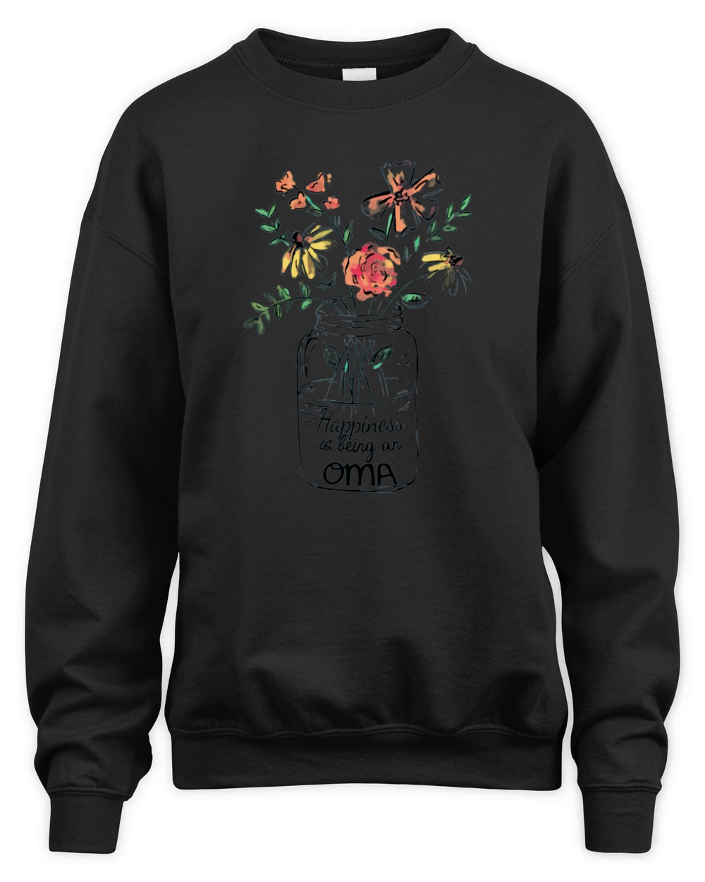 Happiness Is Being Oma Life – Flower Art-grandma shirt Unisex Premium Crewneck Sweatshirt
