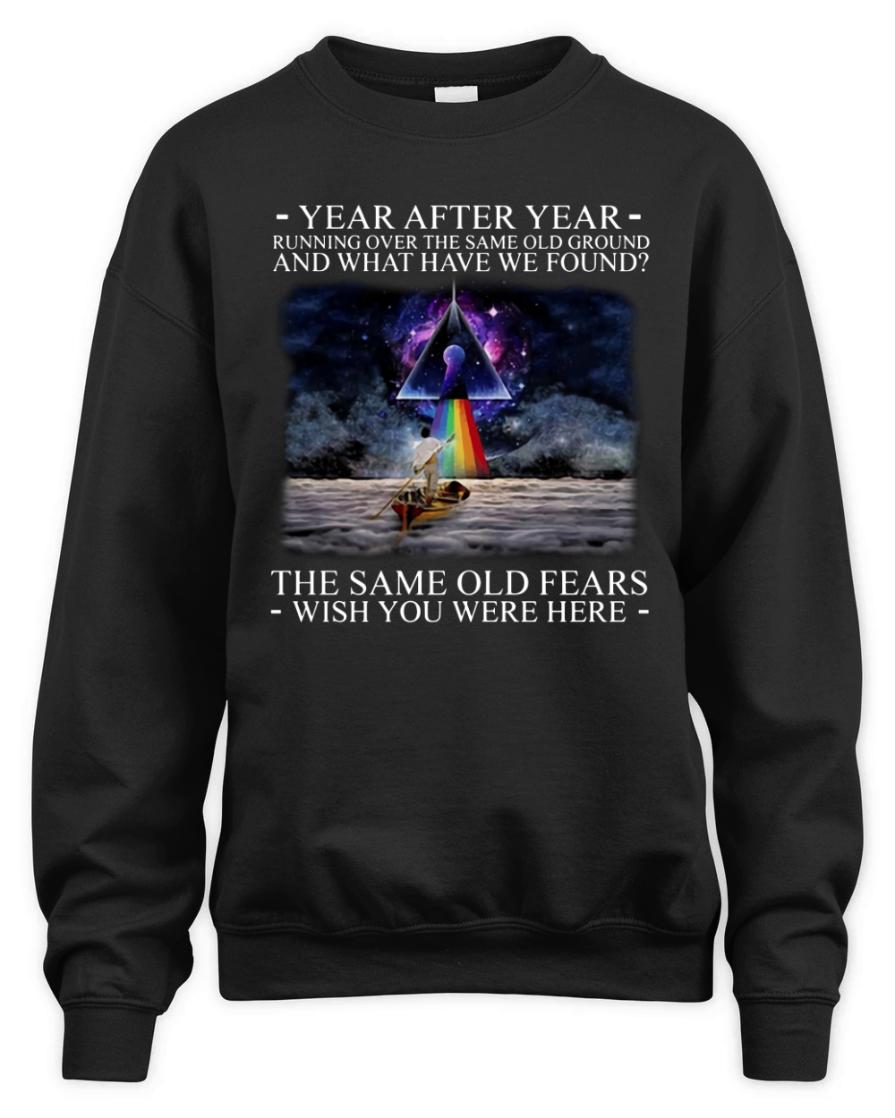 Wish You Were Here Delicate Sound Of Thunder Lyrics Pink Floyd shirt Unisex Premium Crewneck Sweatshirt