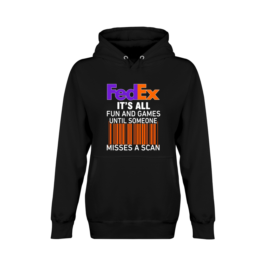 Logo Fedex it’s all fun and games until someone misses a scan shirtsc Unisex Premium Pullover Hoodie