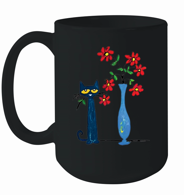 Pete the Cat Pete with Red Flowers Ceramic Mug